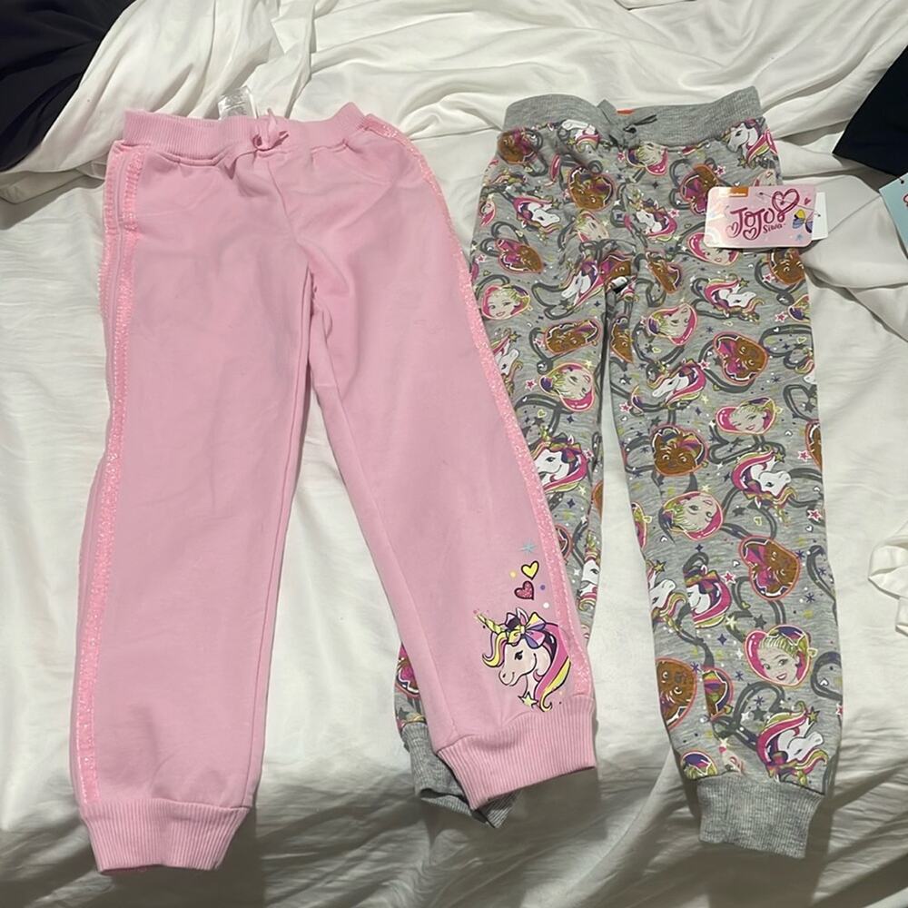Nickelodeon 6x sweatpants combo pale pink & grey w/jojo Siwa bobo nwt 2 pair
